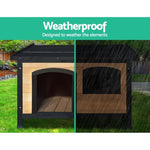 i.Pet Dog Kennel Large Wooden Outdoor Indoor House Pet Puppy Crate Cabin Waterproof PET-GT-DH5-M-BK