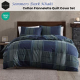 Ardor Sommers Dark Khaki Cotton Flannelette Quilt Cover Set Queen V442-INT-QUILTCS-SOMMERS-DARKKHAKI-QS