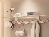 Darzheoy Wall Mounted Coat Rack with Shelf, 14 inches White Wood Floating Shelf for Entryway, V1189-WXFWAL-20260326-02593