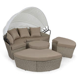 LONDON RATTAN Day Bed Daybed Sofa Garden Wicker Outdoor Furniture Round V219-FURODRLONADBB5