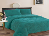 Ramesses Teddy Fleece 3 Pcs Comforter Set Teal Queen V442-KIT-COMFORTER-TEDDY-TEAL-QS