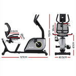 Everfit Recumbent Exercise Bike Magnetic Cycling Mesh Chair 120kg Loading EB-F-RB-03-BK