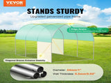 Walk-in Tunnel Greenhouse 11.32x6.4x6.3ft Galvanized Frame PE Cover Green V952-SDXWS12X7X7F5RQUZV0