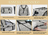 Foldable, Dog Car Seat Booster, Waterproof and Breathable, for and medium, sized dogs and V1189-LC-QP-00873