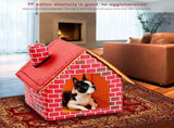 Portable Cat Puppy Home Red Brick Pet Dog House Warm And Cozy Cat Bed Dog Kennel House V1294-YM0717-10146720