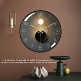 Modern Silent Wall Clock, 30Cm Diameter Wall Clock, ROund Digital Quartz Wall Clock, Suitable For V1188-MS-227-0499