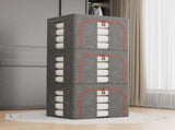 CARLA HOME 3 pack Large Clothes Storage Bins with Lids for Clothing, Bedding, Blankets, Toys V178-36307