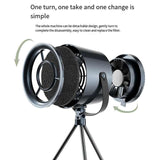 White Portable Retro-Style Desktop Air Purifier with Tripod Stand V888-ELOSUNG16443