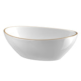 Cefito Bathroom Basin Ceramic Vanity Sink Hand Wash Bowl Gold Line 41x34cm CB-410-WH-GD