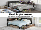 Artiss Bed Frame King Single Size with 2 Drawers and Charging Station Metal Corner Bed Base MBED-C-LSHA-KS-ABC