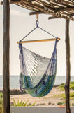 Mayan Legacy Extra Large Outdoor Cotton Mexican Hammock Chair in Caribe Colour V97-HSCHCARIBE