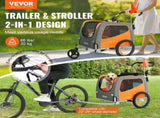 Dog Bike Trailer, Supports up to 30 kg, 2-in-1 Pet Stroller Cart Bicycle Carrier, Easy Folding Cart V952-TCTCLYSCWZXCMJR9ZV0