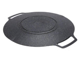 Round BBQ Grill Pan Anti Stick Coating Induction Cooker Griddle Plate for Outdoor Camping Picnic V1294-YM0901-3118260021611