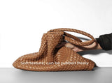Woven Tote Bag for Women Soft Leather Handbag with Pocket V1263-JX-3498