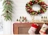 Christmas Wreath 16" Xmas Wreathss Glitter Thicken Garland Decoration Red And Green V1366-AZ2-W-23986