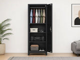 Single-Door Metal Tall Cabinet Shelf Storage for Home Office Gym V63-844461