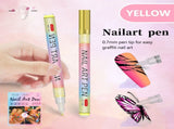 Yellow 0.7mm Nail Art Doodle Pen 12 Sticks- Single Color Acrylic Marker for Nail Design, No-Bake V888-ELOSUNG28324