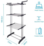 3 Tier Foldable Clothes Drying Rack for Laundry Dryer with Hanger Stand Rail Indoor V178-14865