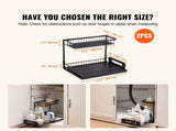 2-Tier Wire Pull Out Cabinet Under Sink Basket Organizer 10.7"x14.2" 2PCS V952-FZSLLTGPFECS5ERAHV0