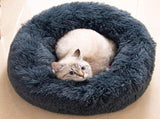 Cat Bed Fluffy Cat Bed Round Cat Bed Cat Furniture Cat Comfort Cat Sleeping Bed - Navy / 24in V1107-135-74595-NVY-24IN