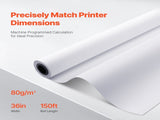 Wide Format Paper, 914.4 mm x 45.7 m Paper, 4 Rolls CAD Bond Rolls with 50.8 mm Core, 15 KG V952-KFDYZ2INCH364YY5FV0