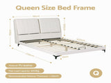 Artiss Queen Size Bed Frame with Adjustable Headboard, PU Leather BFRAME-H-FLEX-Q-BG-ABC