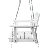 Gardeon Porch Swing Chair with Chain Garden Chair Outdoor Furniture Wooden White ODS-1956W-WH