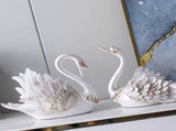 Couple Swan Ornament Living Room TV Cabinet Swan Ornament Modern Home Decoration Wedding Gifts Pearl V1294-YM0717-3115220080612