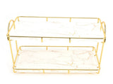 Bathroom Countertop Rack Large Capacity 2 Tiers Gold Bathroom Countertop Rack for Home Hotel V1294-YM0523-3112220011911