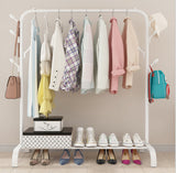 White Heavy Duty Clothes Rail Rack Hanging Garment Display Stand Shoe Storage Shelf V201-QHGMMOREONE032