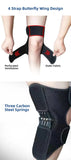1 Pair Black Adjustable Knee Brace Support with Spring Booster Patella Stabilizer for Squats, V888-ELOSUNG21080