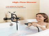 Clawfoot Tub Faucet, Wall Mount Bathtub Faucets with Handheld Shower, Vintage Oil-Rubbed Bronze V952-BGSZZYGLTLTHLAC1L002V0