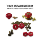 12 Pack Vintage Ceramic Knobs and Pulls for Kitchen Cabinets Cupboard Dresser Drawers Wardrobe V1192-AZ-W-11765