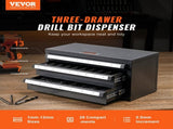 Drill Bit Cabinet, Three-Drawer Drill Bit Organizer Cabinet for 1mm to 13mm, Steel Drill V952-ZTFPGJX1MMD1B8D3JV0