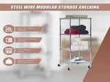 Modular Wire Storage 60x60cm Steel Shelving Chrome With Wheels For Garage Warehouse Or Kitchen V63-841241