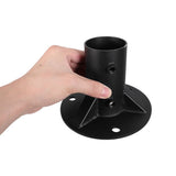 Steel Fence Post Flange Base, Heavy-Duty, Black, for Deck Railing and Flagpole V1370-AZ4-18100