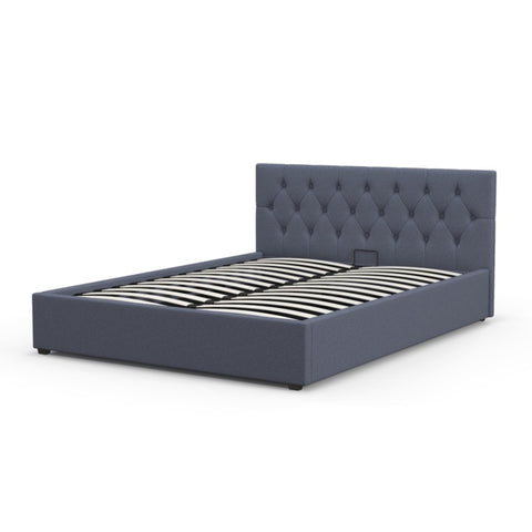 Milano Capri Luxury Gas Lift Bed With Headboard - Charcoal No.35 - King Single ABM-10001611