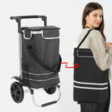 Foldable Shopping Trolley Cart Multifunctional Large Capacity Hand Carry Bag Aluminium Frame with V985-SHOPPINGTROLLEY
