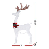 1.5M Christmas Lights Reindeer 100 LED Decorations Jingle Jollys XMAS-MOT-1DEER-MOV-WARM