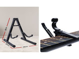 Alpha 38 Inch Acoustic Guitar Wooden Body Steel String Full Size w/ Stand Black GUITAR-D-38-BK-CAPO