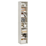 VEVOR 8-Tier Narrow Bookshelf 180cm Wooden Open Bookcase Adjustable Shelf White V952-BSSJZFXBHB1LL260FV0