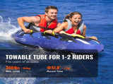 Towable Tube for Boating, 1-2 Riders Inflatable Boat Tubes and Towables, 340 lbs, 51.8" Round Water V952-CQTLPDYX2R00WRC12V0