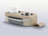 Stainless Steel Double Pontoon Cup Holder with Side Pocket, Marine Drink Holder for Boat Seats, RVs, V1189-LC-AMZ-00129