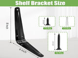 24 Pack Shelf Brackets 8 x 6 Inch, Heavy Duty Black Metal Floating Shelf Bracket, L Bracket Corner V1258-DP02-C-3091