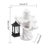 Resin Ghost with Lantern Resin Ghost Hell Messenger Statue Halloween Sculpture Garden Yard V1294-YM0716-10350916