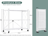 CARLA HOME 3-Tier Foldable Storage Shelf with Wheels for Kitchen, Garage, Pantry or Basement LSB-36253
