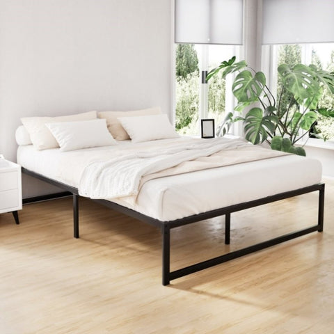 Artiss Bed Frame Queen Size Metal Bed Frame TINO MBED-C-TINO-Q-BK