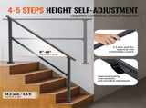 Handrails for Outdoor Steps, 4-5 Step Stair Hand Rail Kit, Transitional Carbon Steel Railings with V952-FGDHGZLSLZFSIFL6RV0