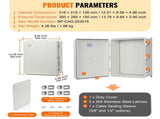 Outdoor Electrical Junction Box, 350 x 250 x 150 mm, ABS Plastic Electrical Enclosure Box with V952-SLJXHABS14X138LEDV0