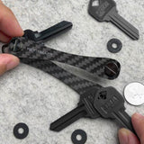 KeySmart Original - Compact Key Holder and Keychain Organiser - Carbon Fiber 3K - 2 V398-KS019-CF3K-2P